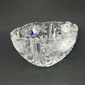 VTG Anna Hutte Crystal Oval Rose Bowl 24% Lead Crystal Bleikristall W. Germany
